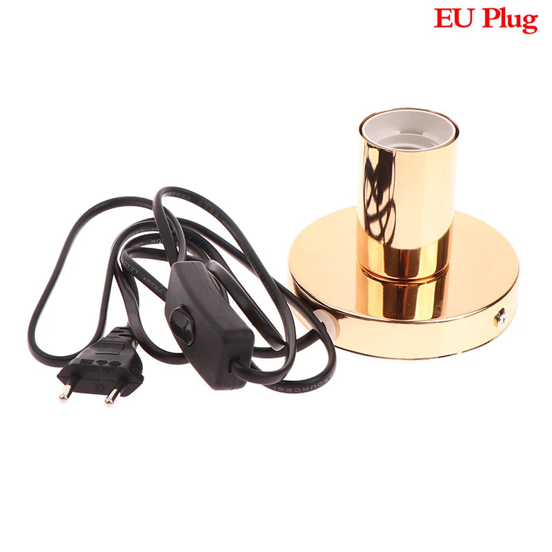 support lampe moderne noir blanc doré argenté rond lisse opacité câble prise us plug