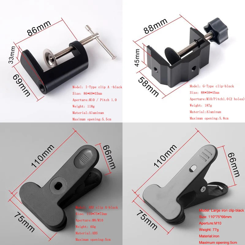 pinces modernes fer aluminium couleurs noir blanc gris fixations certifiées ROHS matériaux ABS