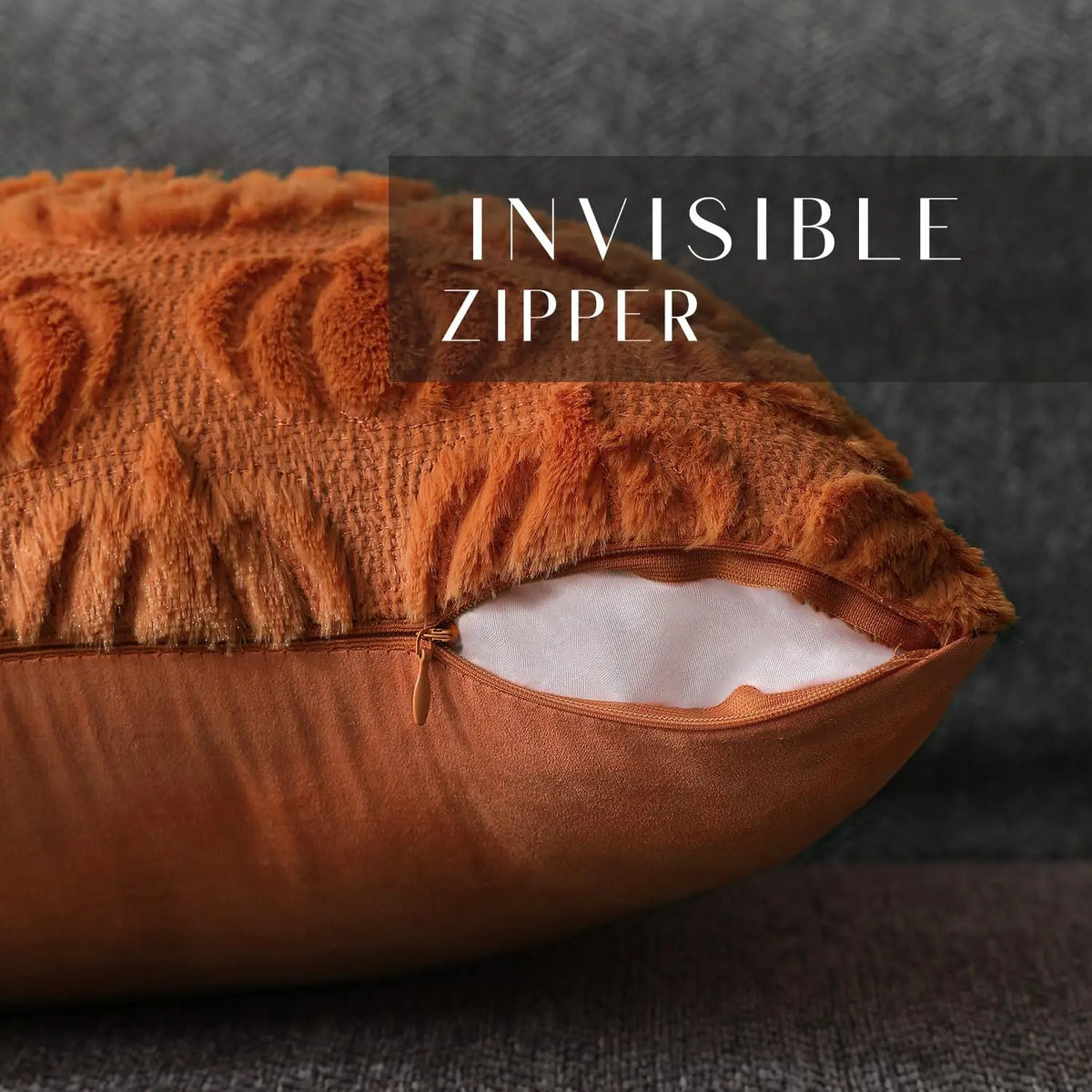 coussin carré orange citrouille automne décoration halloween zip invisible garnissage blanc polyester cotton