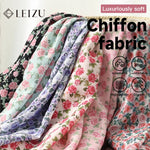 tissu mousseline polyester imprimé fleurs roses fond noir couture robe chemisier rideau diy