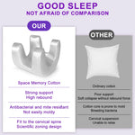 coussin sommeil satin blanc anti ride memoire forme contour cou zipper