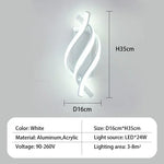 applique murale led blanc ondulé contemporain éclairage intérieur salon chambre coucher