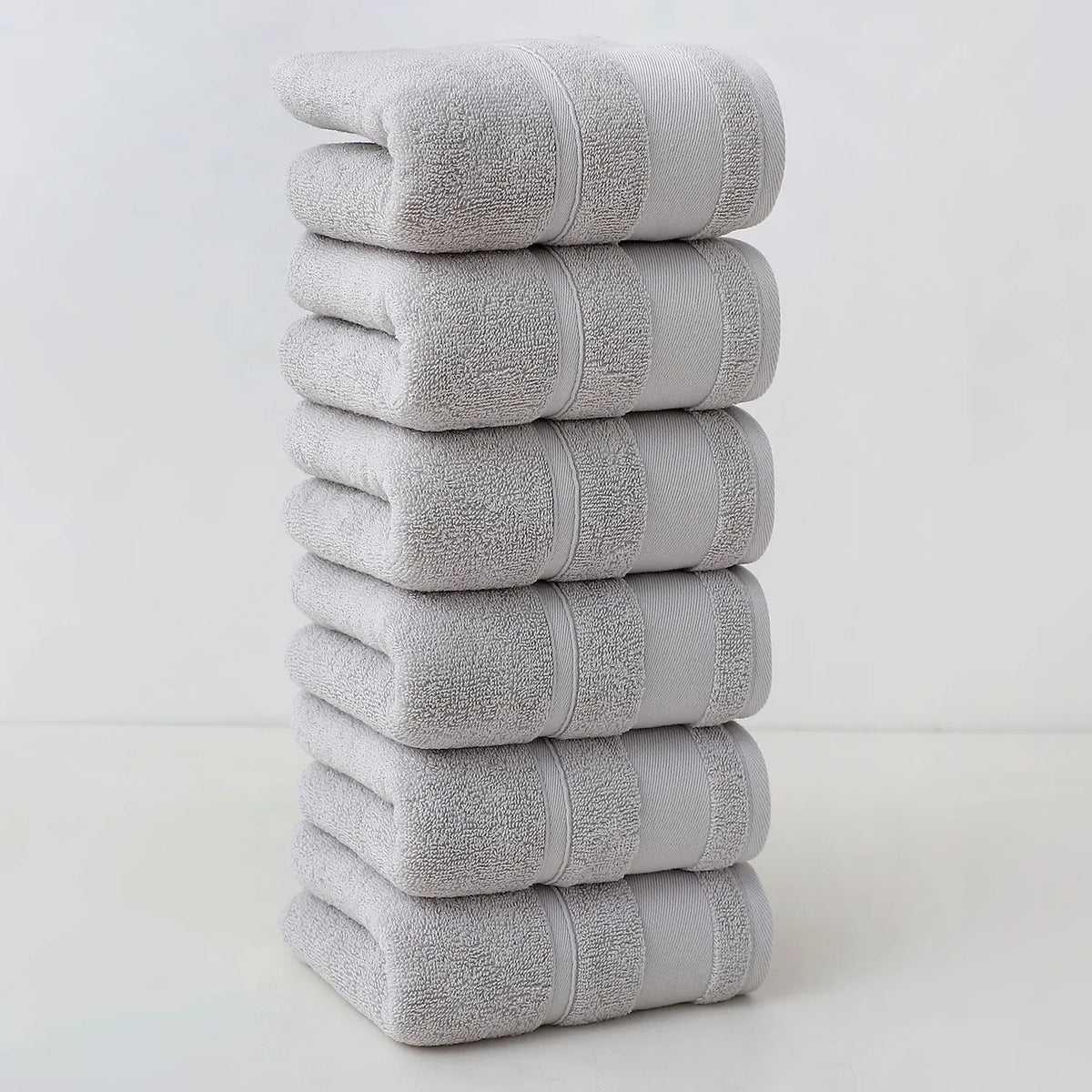 serviettes coton absorbantes 30x60cm noir blanc beige rose bleu unies modernes