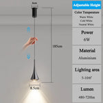 pendentif led noir moderne suspension chambre salon lumière ajustable haute