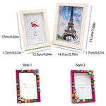 cadre photo floral transparent diy enfantin couleurs vives rose fuchsia vert orange violet