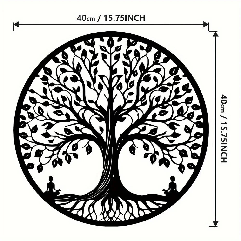 décoration murale moderne oiseaux volants arbre racines silhouette noireextérieur suspendu jardin patio