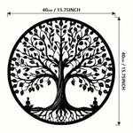 décoration murale moderne oiseaux volants arbre racines silhouette noireextérieur suspendu jardin patio