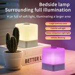 lampe chevet portable change couleur tactile 16 teintes charge usb moderne blanc gris