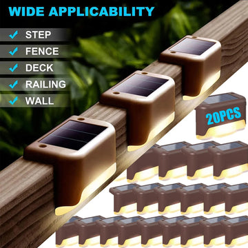 lumière solaire marron noir moderne adhésive led ip65 extérieure jardin balustrade escalier cloison patio