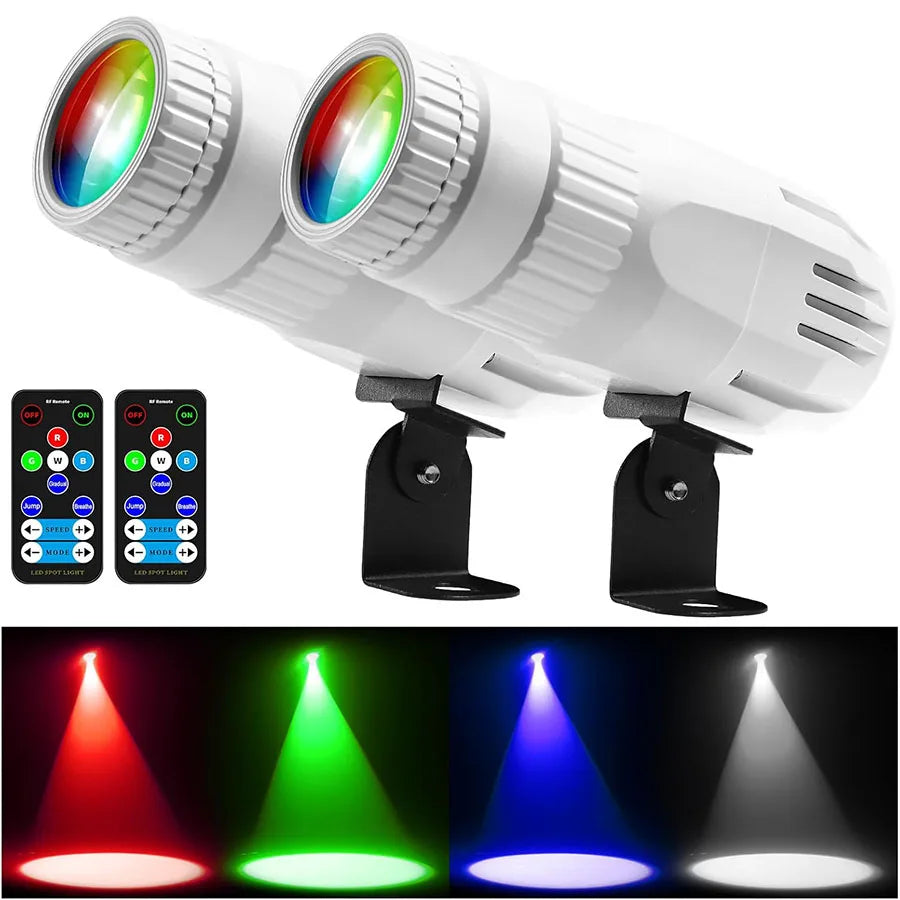 projecteur led rgbw 15w disco spot lumière télécommande club scène