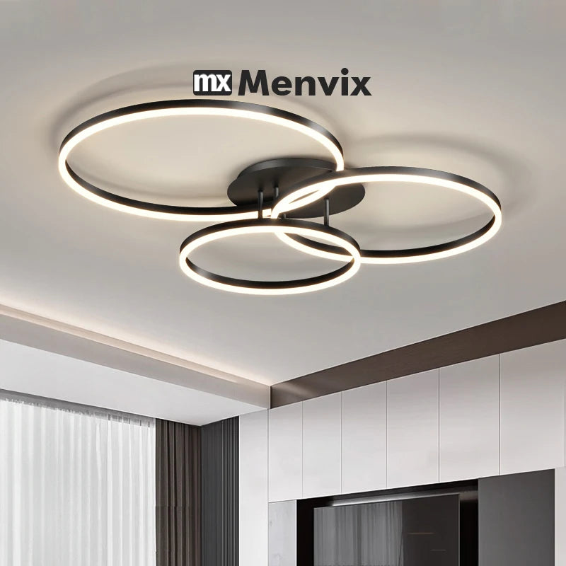plafonnier led rond moderne luminaires salon chambre blanc noir épuré lumière dimmable