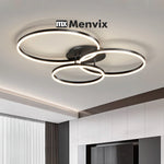 plafonnier led rond moderne luminaires salon chambre blanc noir épuré lumière dimmable