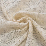 rideau cuisine beige dentelle géométrique vintage bohème opacité crochets franges