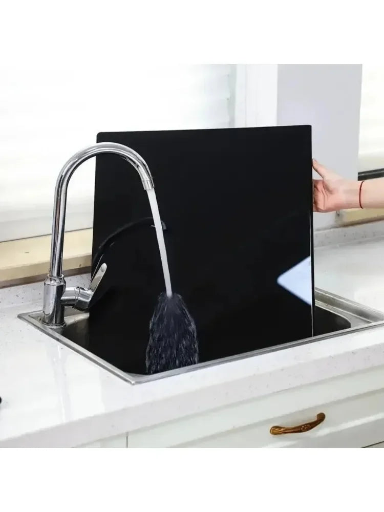 protège plan travail cuisine moderne noir facile nettoyer durable respectueux environnement bloc hachage