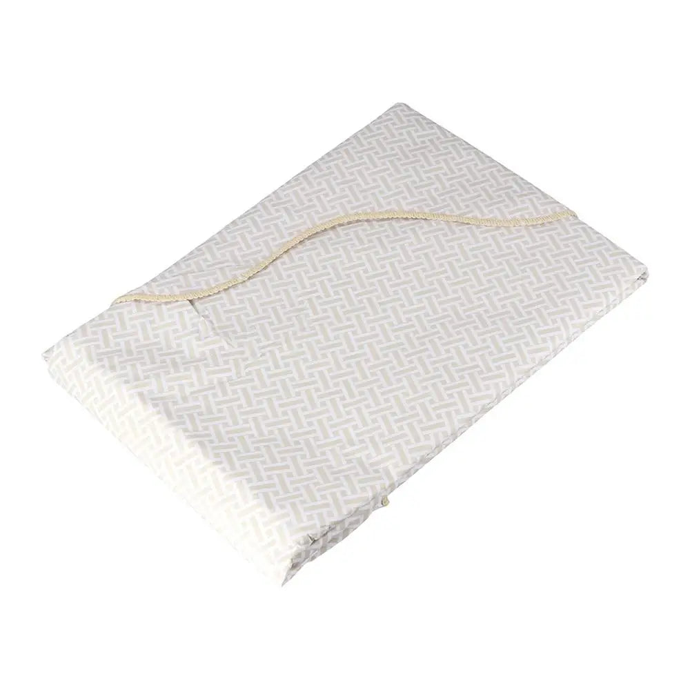 nappe carrée blanche beige motif géométrique moderne élégante tissu imperméable lavable table salle manger