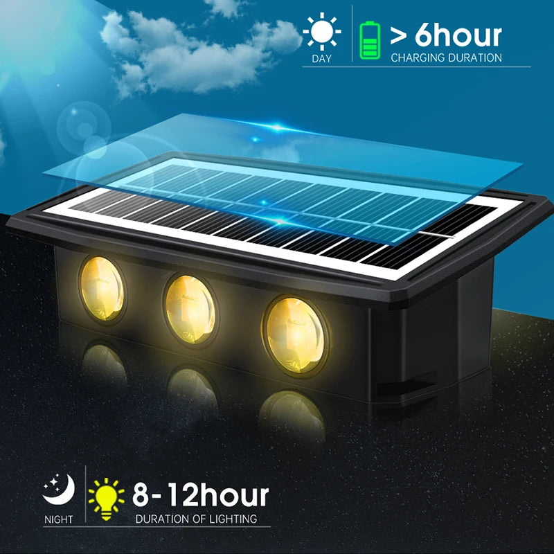 lumière solaire murale moderne adhésive led multicolore ip65 étanche jardin camping