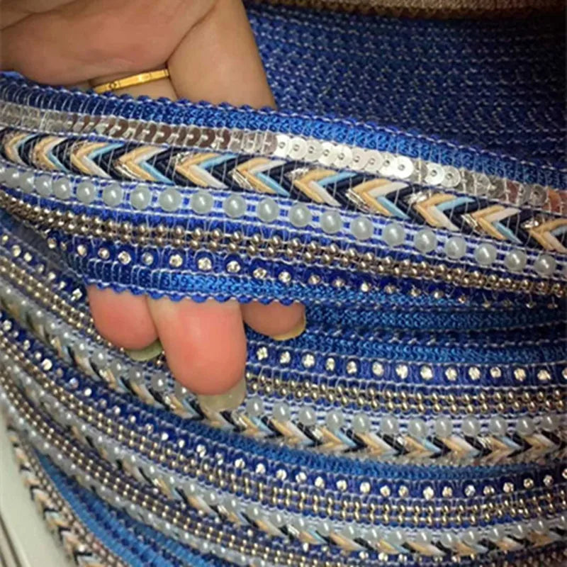 rubans décoratifs dentelle sequins élégants mariage rose doré vert bleu