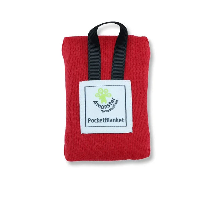 couverture poche rouge bleu pratique compacte imperméable pliante légère plage camping