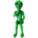 statues aliens résine vert gris moderne humour verre bière vin fixations