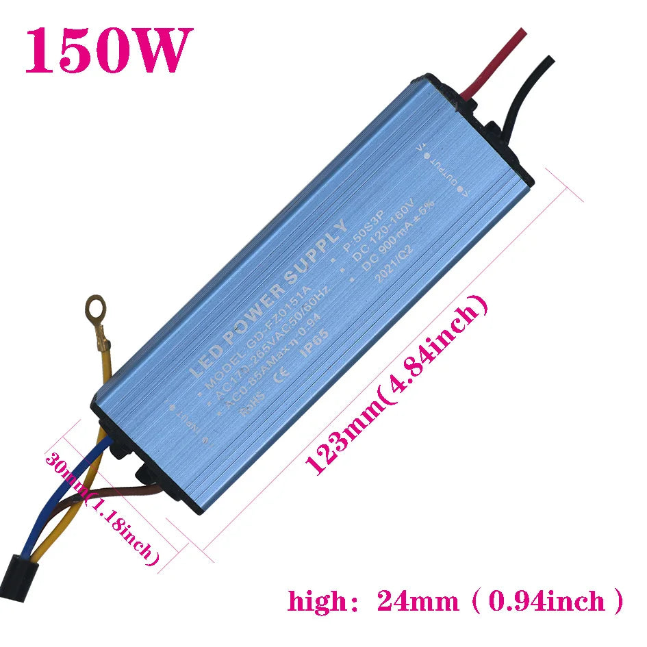 alimentation led 150w 100w 50w 30w 180v 240v bleu industrielle certifiée ccc rohs