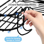 étagère douche noire métal moderne imperméable grille adhésive inclusion crochets instructions
