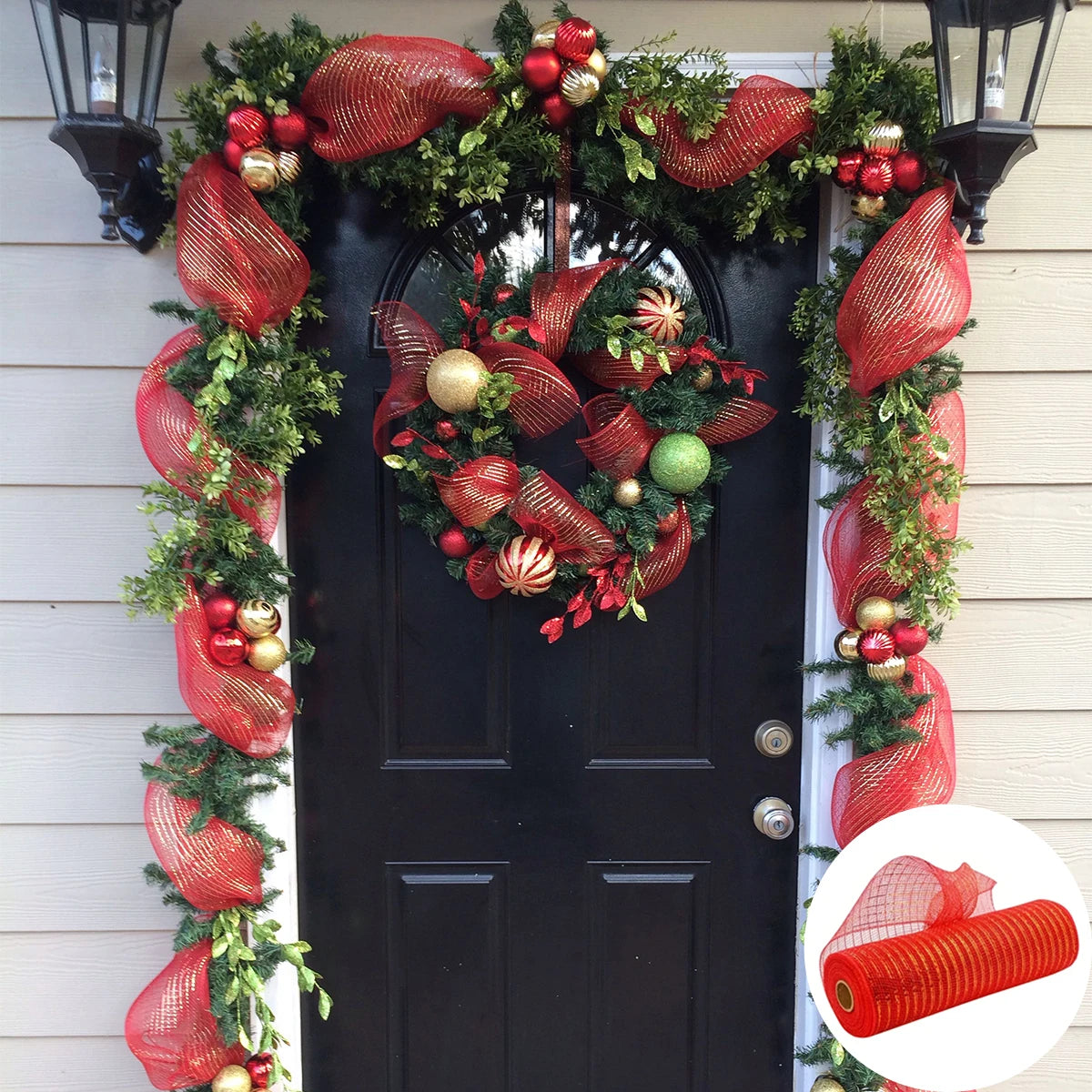 rubans decoratifs noel rouge vert festifs adhésifs brillants maison artisanat bricolage