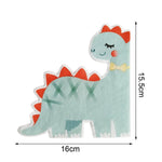 serviettes jetables animaux dessin animé dinosaure panda papillon empreintes pattes bleu vert blanc orange