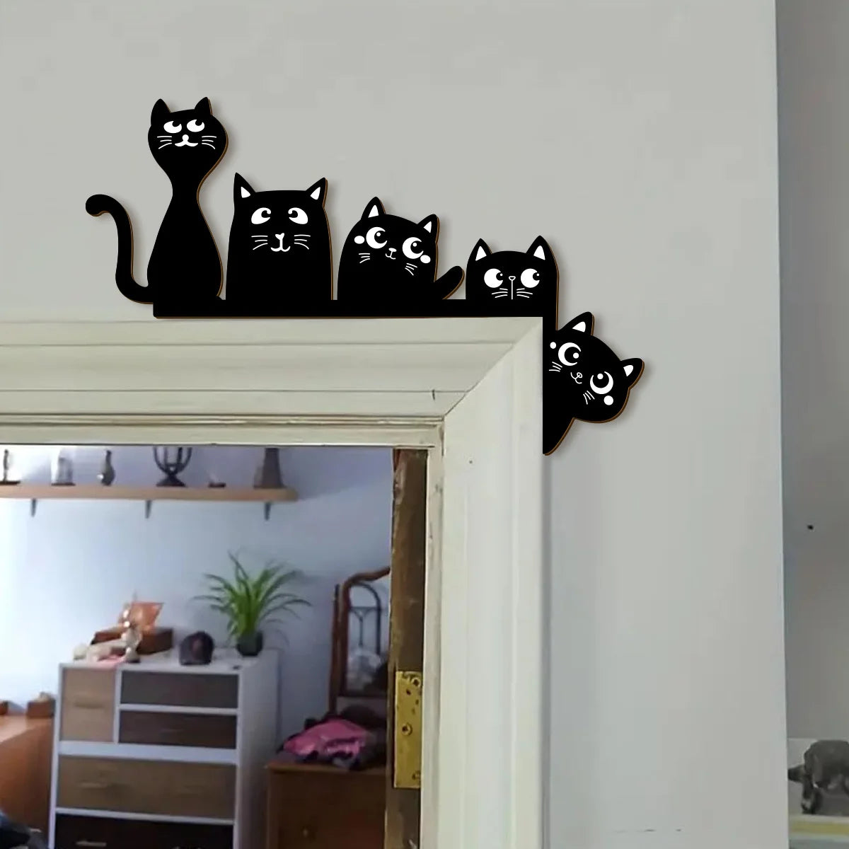 décoration murale chats noirs silhouettes expression faciale ludique minimaliste décoration intérieure animaux expresse