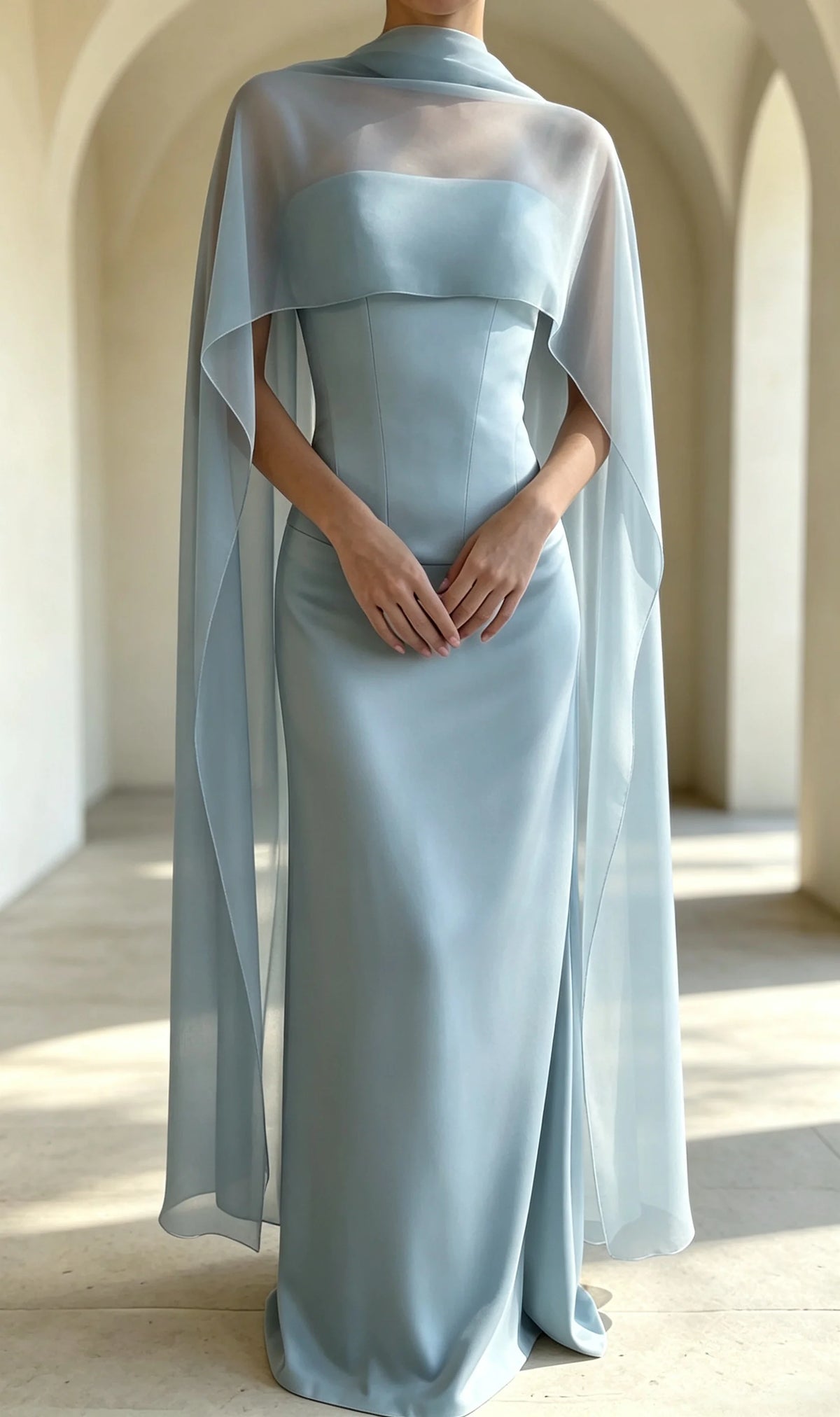 cape mariage transparente polyester élégante plage cérémonie cocktail soirée echangement