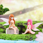 figurines fées décoratives dessin animé nouvelles années couleurs pastel vêtements ailes cheveux