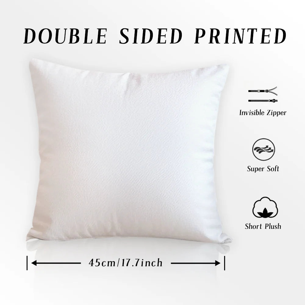 coussin carré moderne imprimé desiccant polyester blanc 45x45cm zip invisible lavable