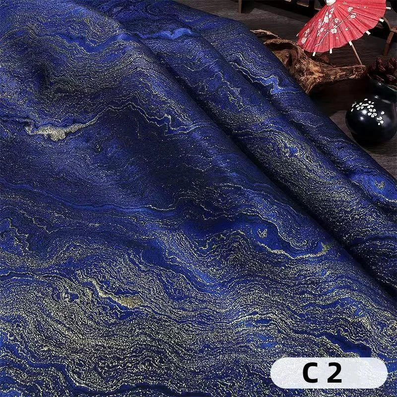 tissu polyester marbré brillant moderne élégant bleu vert rouge marron noir rideau jupe décoration