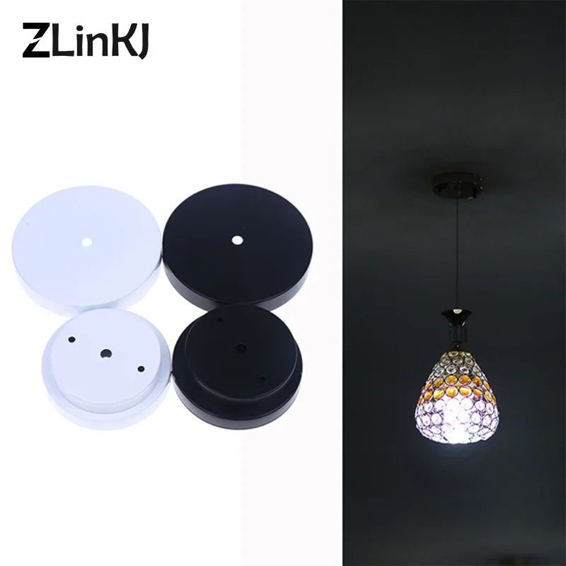 disques suspension lampes blanc noir métal rond lisses moderne vis fixation protection