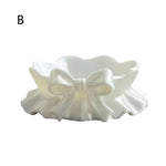 support bijoux blanc ruban noeud moderne opacité rangement bague boucles oreilles collier