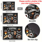 tapis moderne illustrations américano espresso noir cuisine rectangle absorbant rapide