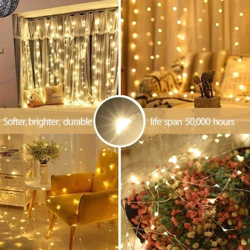 guirlande lumineuse étoiles blanc chaud moderne télécommande alimentation USB imperméable IP65