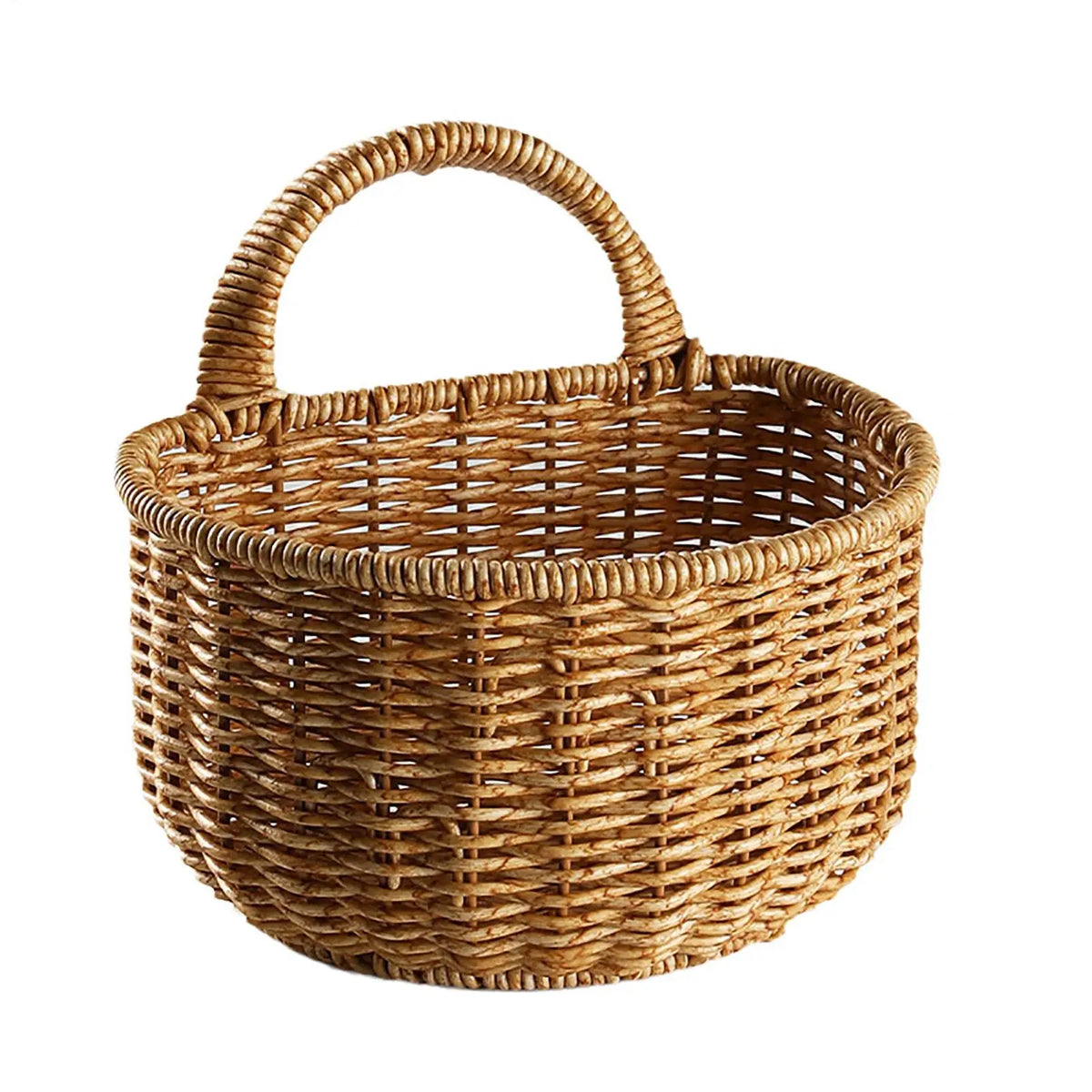 panier tressé osier marron clair traditionnel rangement cuillère bois gousses ailintérieur rusticėDecoration