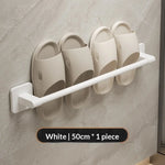 support rangement mural sabots moderne aluminium couleur blanc beige rose fixations murales salle bain