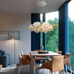 lampe suspendue moderne cubiques géométriques noir blanc chaînes interrupteur tactile chambre salon