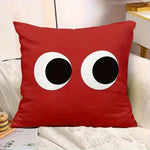 taies d'oreiller cartoon couleurs vives yeux sourires motifs opaques polyester peacheskin 40x40cm 45x45cm 50x50cm