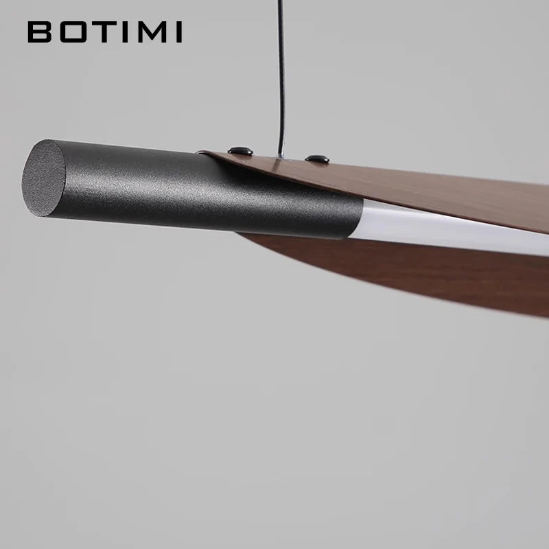 lampe suspendue moderne noire bois naturel texture bois chambre salon étude
