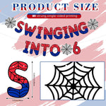 guirlande lettres anniversaire spiderman rouge bleu noir pop art chiffres six