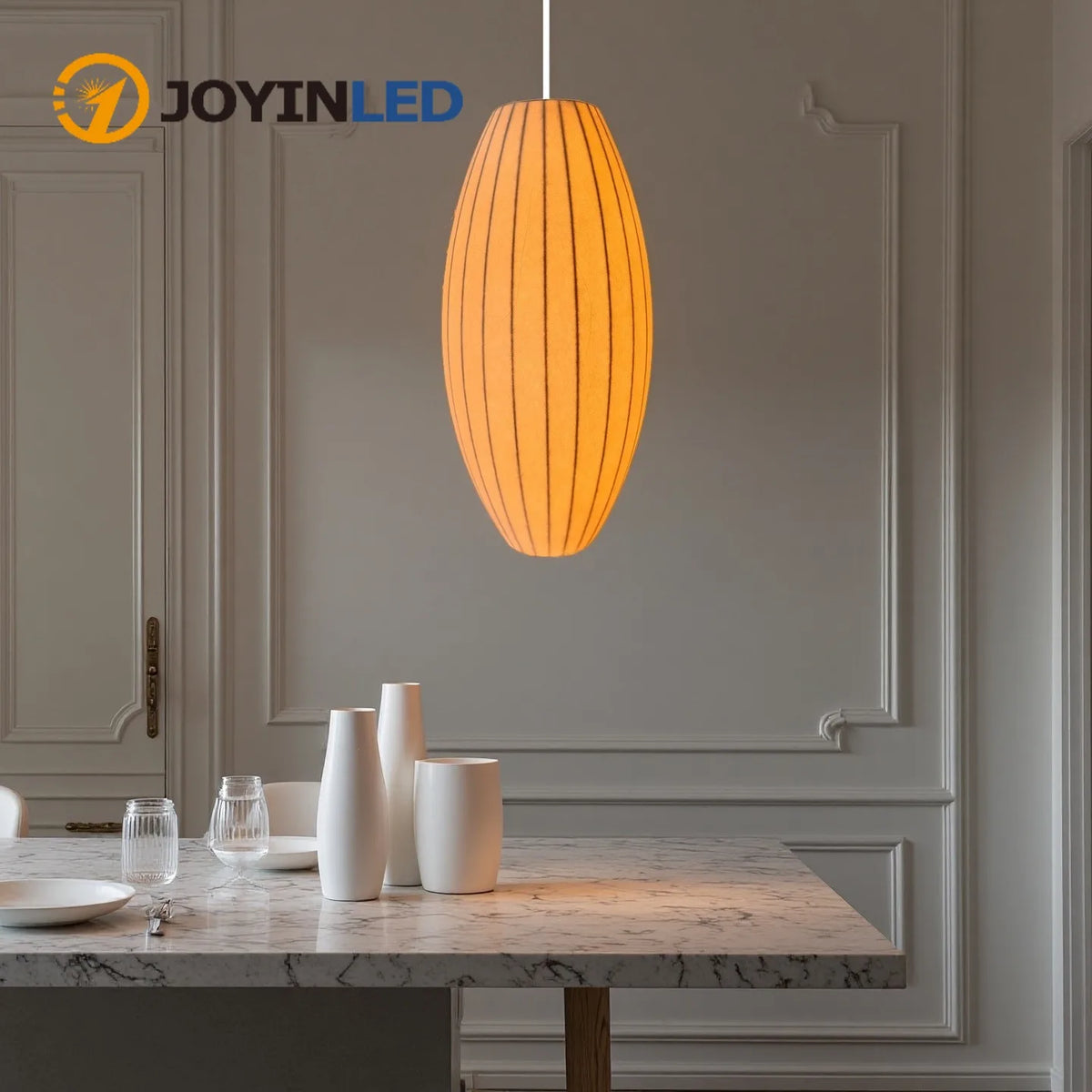 suspension lumineuse moderne blanc rayures horizontales opacité plaque fixation câble électrique ampoule led 25cm