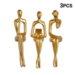 statuette dorée moderne ornement décoration intérieur lisse métal maison unique