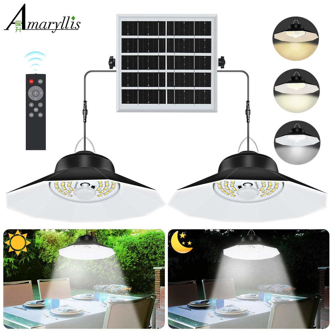 lampe solaire extérieure noire led ip65 moderne télécommande lumière ajustable autonomie