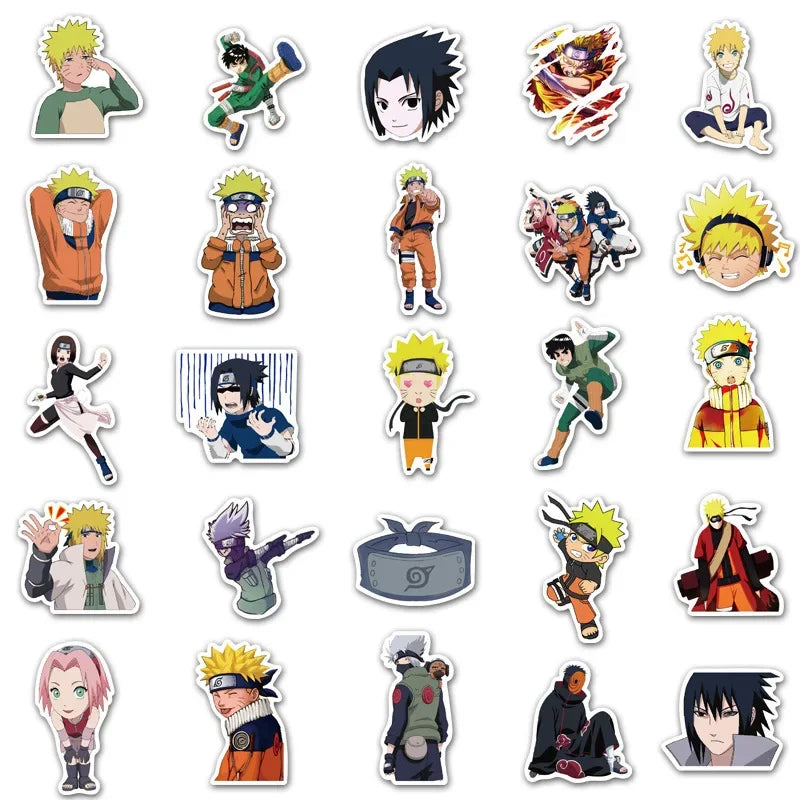 sticker autocollants naruto personnages kakashi sasuke itachi multicolore anime fini