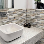 panneaux decoratifs mur gris beige blanc aspect pierre naturelle adhesifs modernes rustiques pieces 28cm