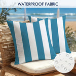 housse coussin imperméable polyester rayé moderne blanc jaune noir bleu marine vert orange