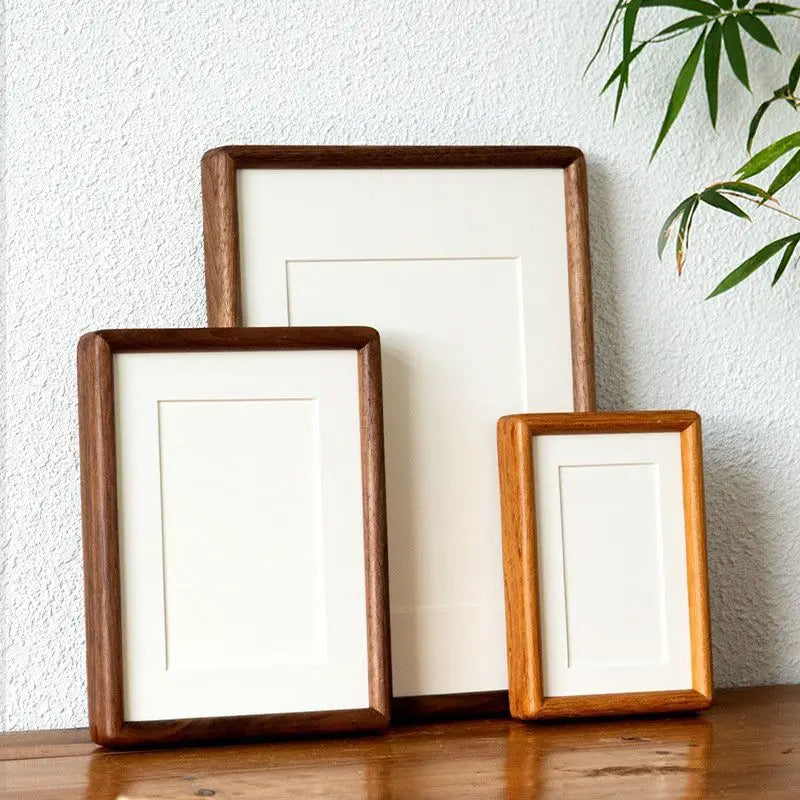cadre photo bois rectangle classique teak walnut protégéintérieur decoration maison