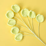 bouquet artificiel crocheté vert rose jaune créatif intérieur décoration maison anniversaire mariage